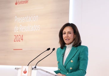 Ana Botín, presidenta de Banco Santander, durante la presentación de resultados anuales