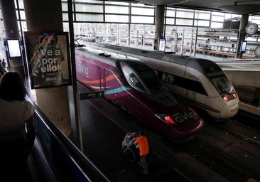 Varios trenes en la estación de Atocha