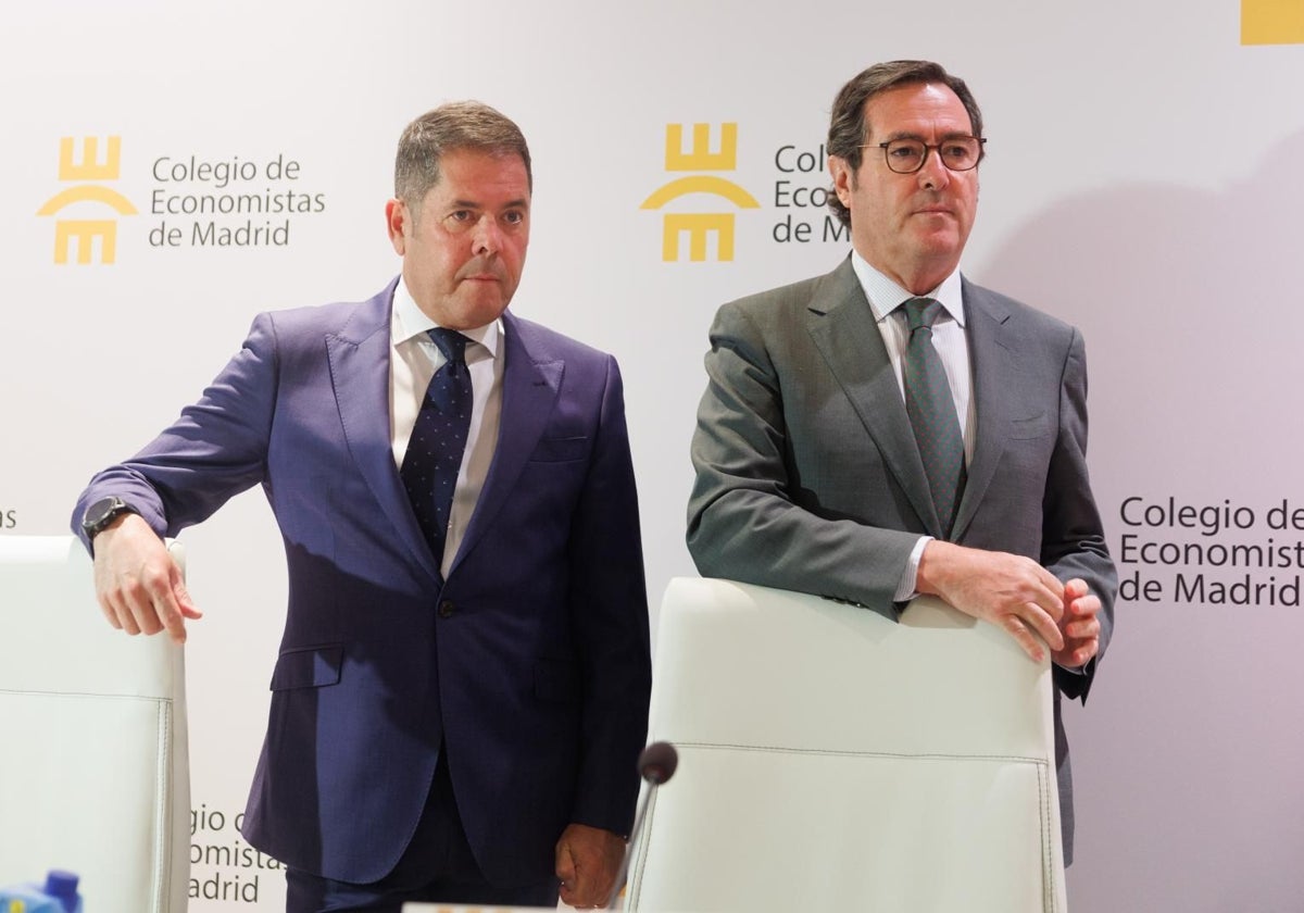 El presidente de Cepyme, Gerardo Cuerva, y el de CEOE, Antonio Garamendi.