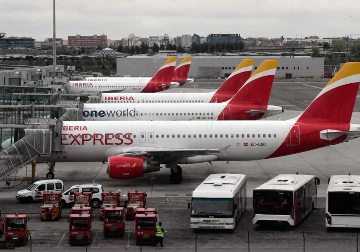 Aviones de Iberia en Barajas