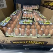 Huevos de gallina en un supermercado en Alicante