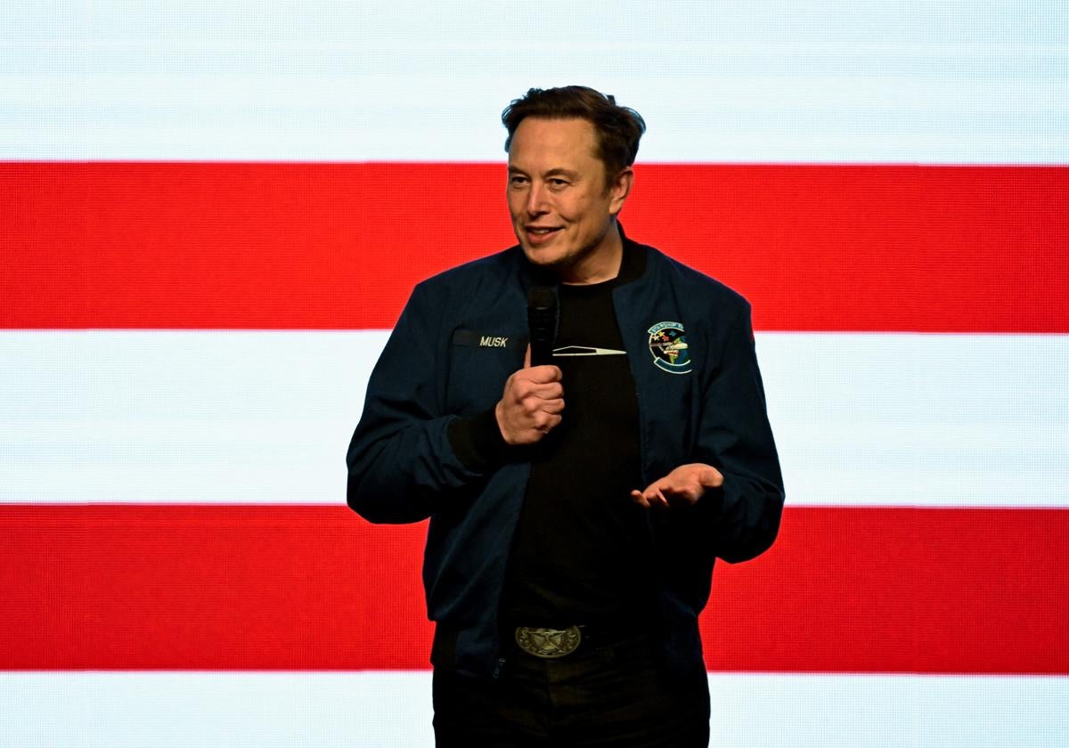 Elon musk en un acto en Wisconsin