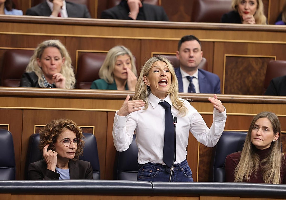 La vicepresidenta segunda, Yolanda Díaz, en el Congreso.