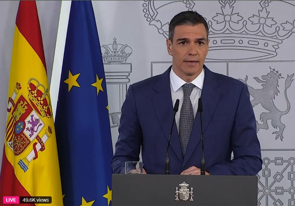 El presidente del Gobierno, Pedro Sánchez, en la comparecencia del día del apagón en España del 28 de abril