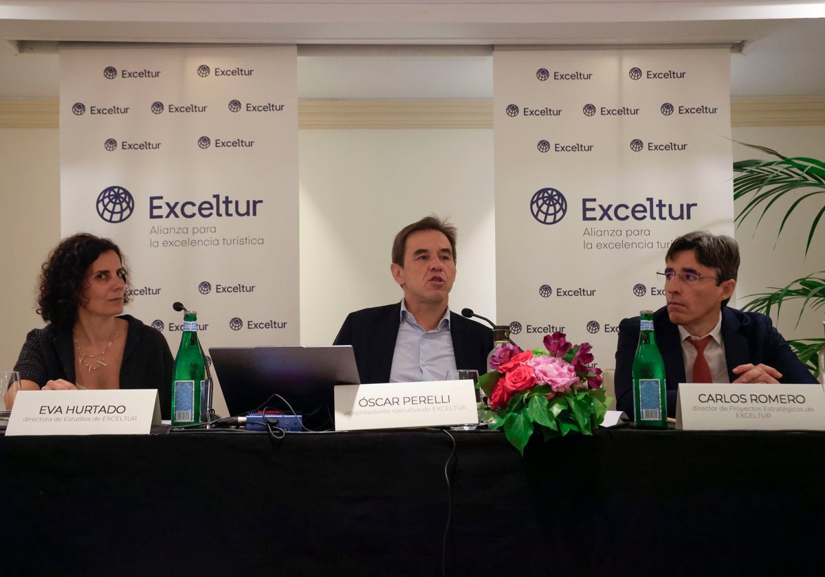Óscar Perelli, vicepresidente ejecutivo de Exceltur, presentando el evento