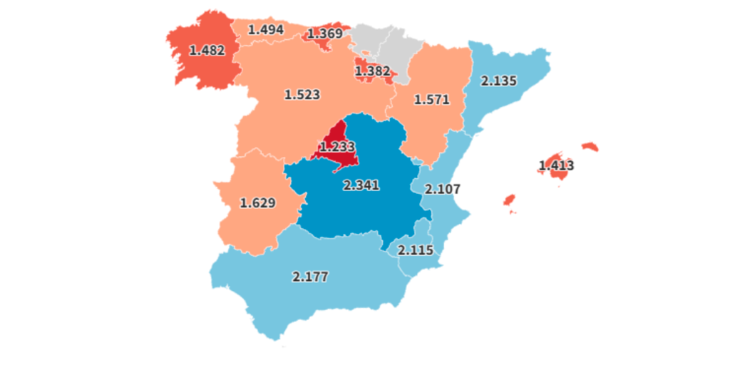 Cuánta deuda va a condonar el Gobierno por habitante según la comunidad autónoma