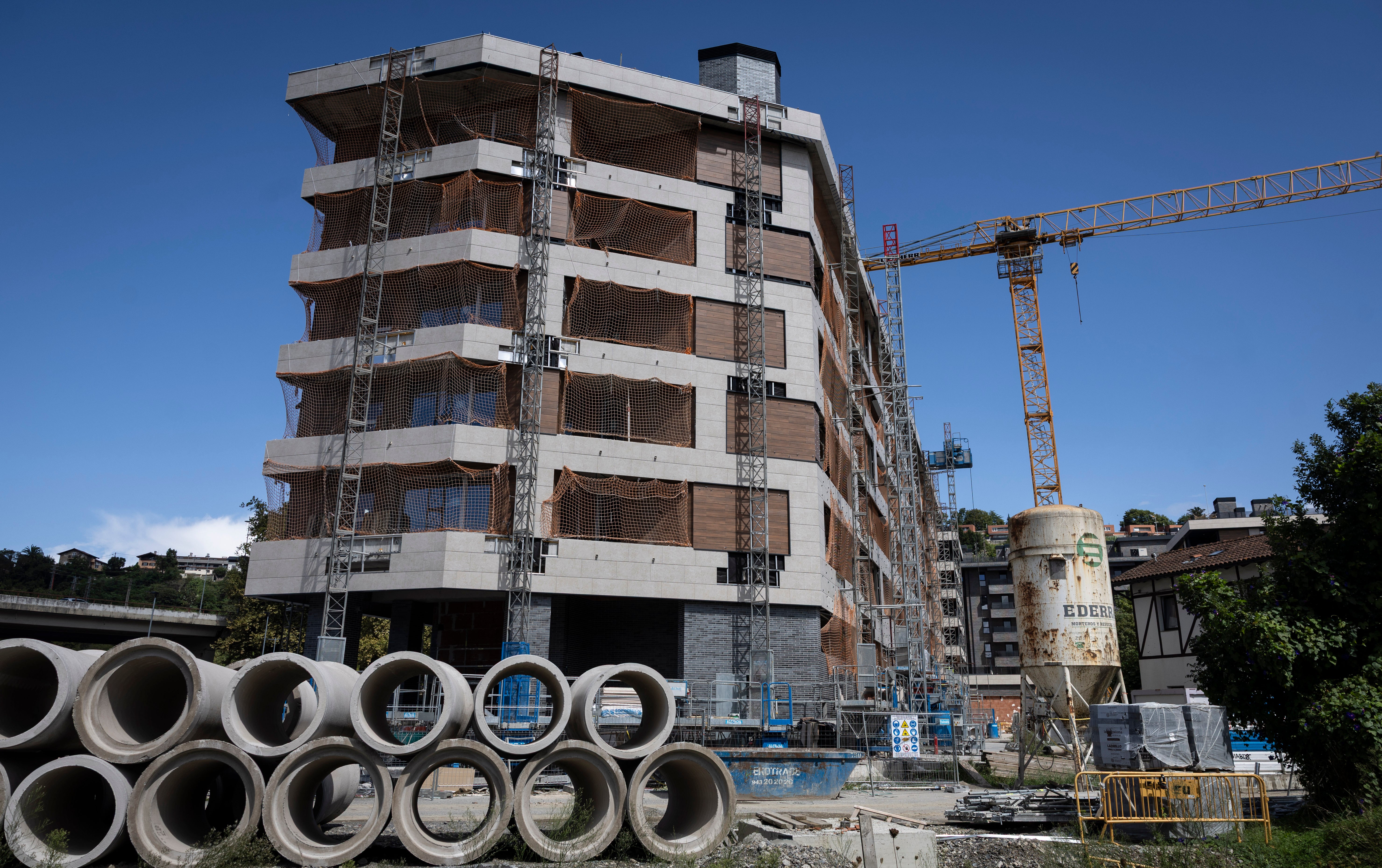 Vista de una vivienda en construcción en San Sebastián