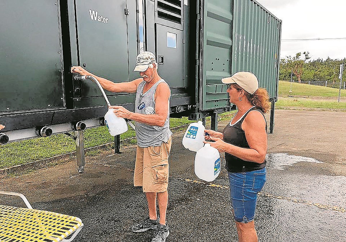 Generador de la empresa española Genaq en Puerto Rico, durante el huracán María