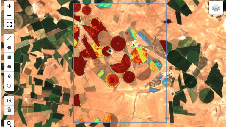 un ejemplo de las posibilidades del proyecto SaveCrops4EU: la versión alfa del componente de gemelo digital para la monitorización del contenido de nitrógeno en el dosel dentro de un área de interés en Albacete