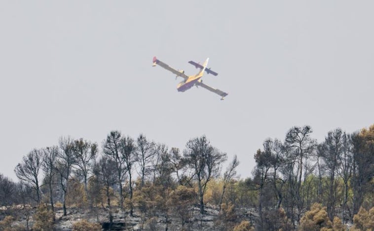 La lluvia contiene el incendio de Venta del Moro al límite del parque natural de las Hoces del Cabriel