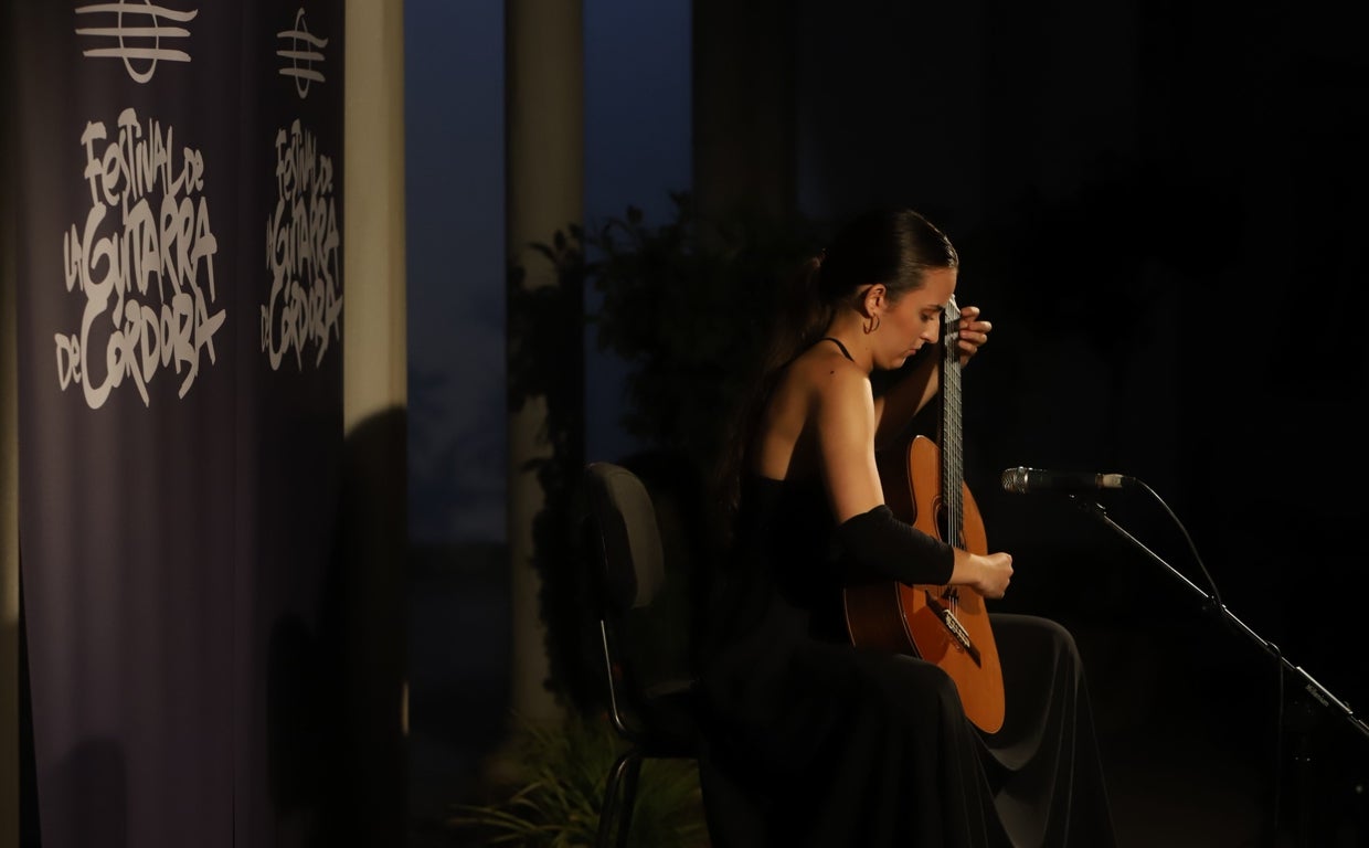 Lucía Duro, durante su actuación en el Museo Arqueológico