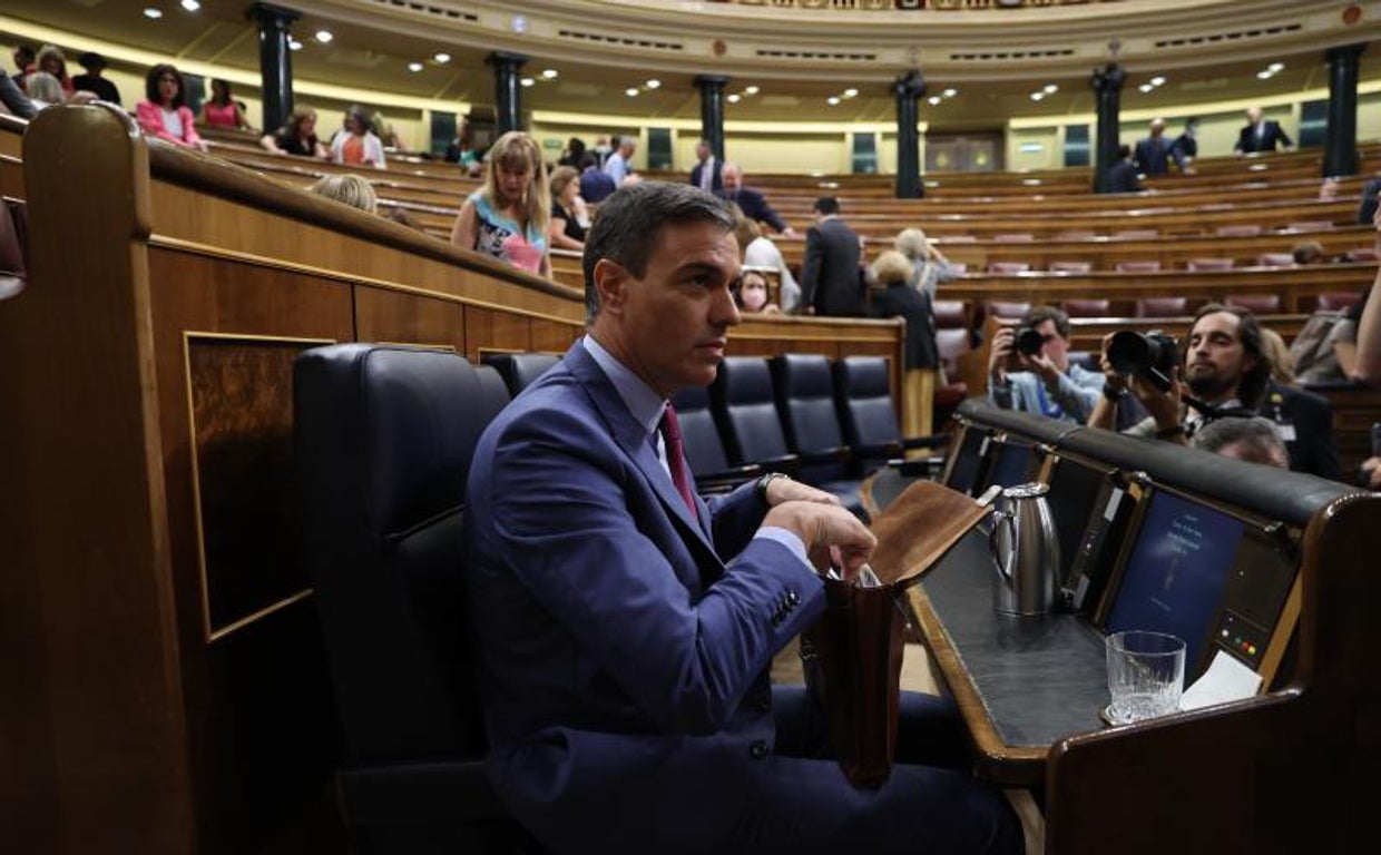 Pedro Sánchez durante la segunda jornada del debate del estado de la nación en el Congreso