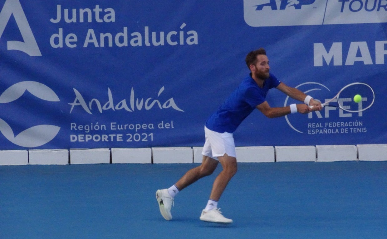 El tenista francés Constant Lestienne durante su partido de semifinales