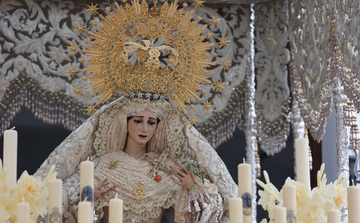 La Virgen de la Paz, en su palio, el pasado Miércoles Santo
