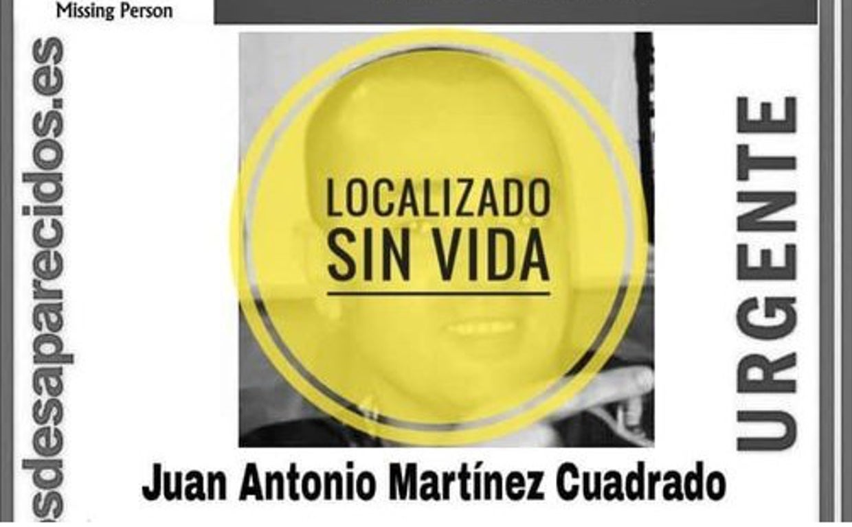 Imagen compartida por SOS Desaparecidos sobre el hombre encontrado muerto en Otura