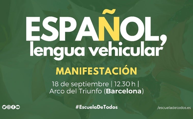 Los defensores del bilingüismo en la escuela convocan una marcha para el 18 de septiembre en Barcelona