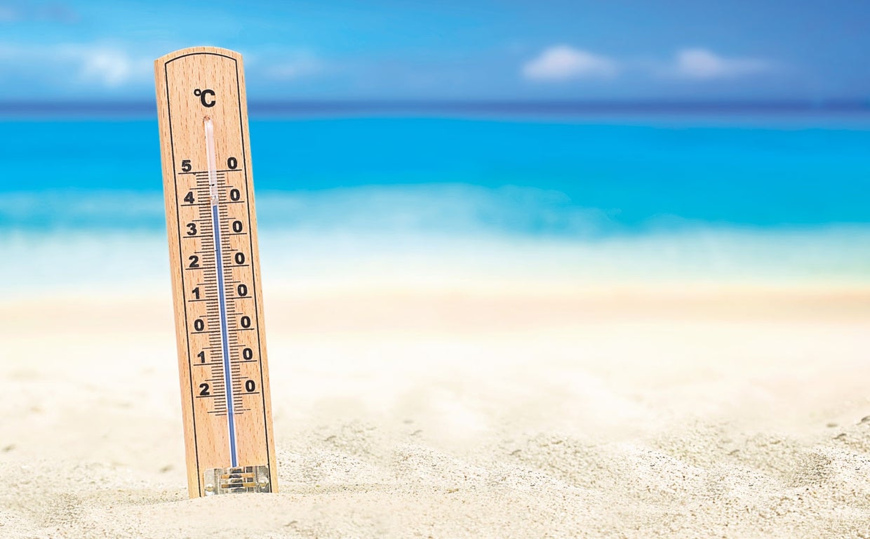 Un termómetro en la playa