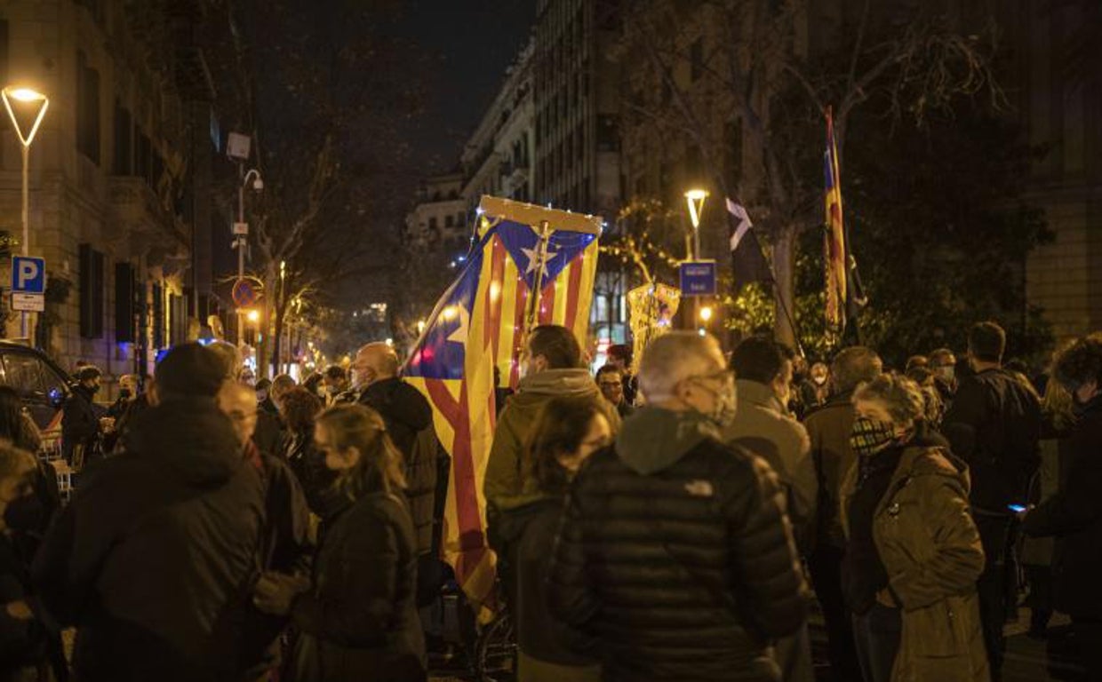 Manifestación en Barcelona de la ANC tras una declaración el pasado enero del excomisario Villarejo