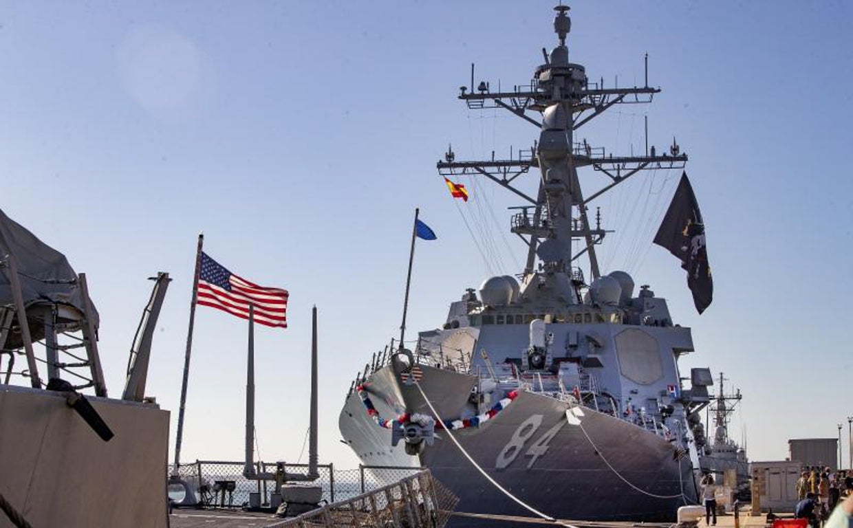 LLegada del destructor estadounidense USS Bulkeley hoy miércoles a la Base Naval de Rota (Cádiz)