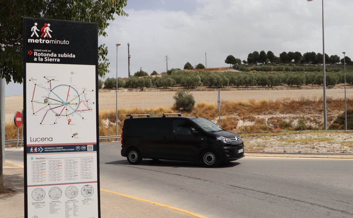 Rotonda en la que se ha proyectado una escultura de la Virgen de Araceli