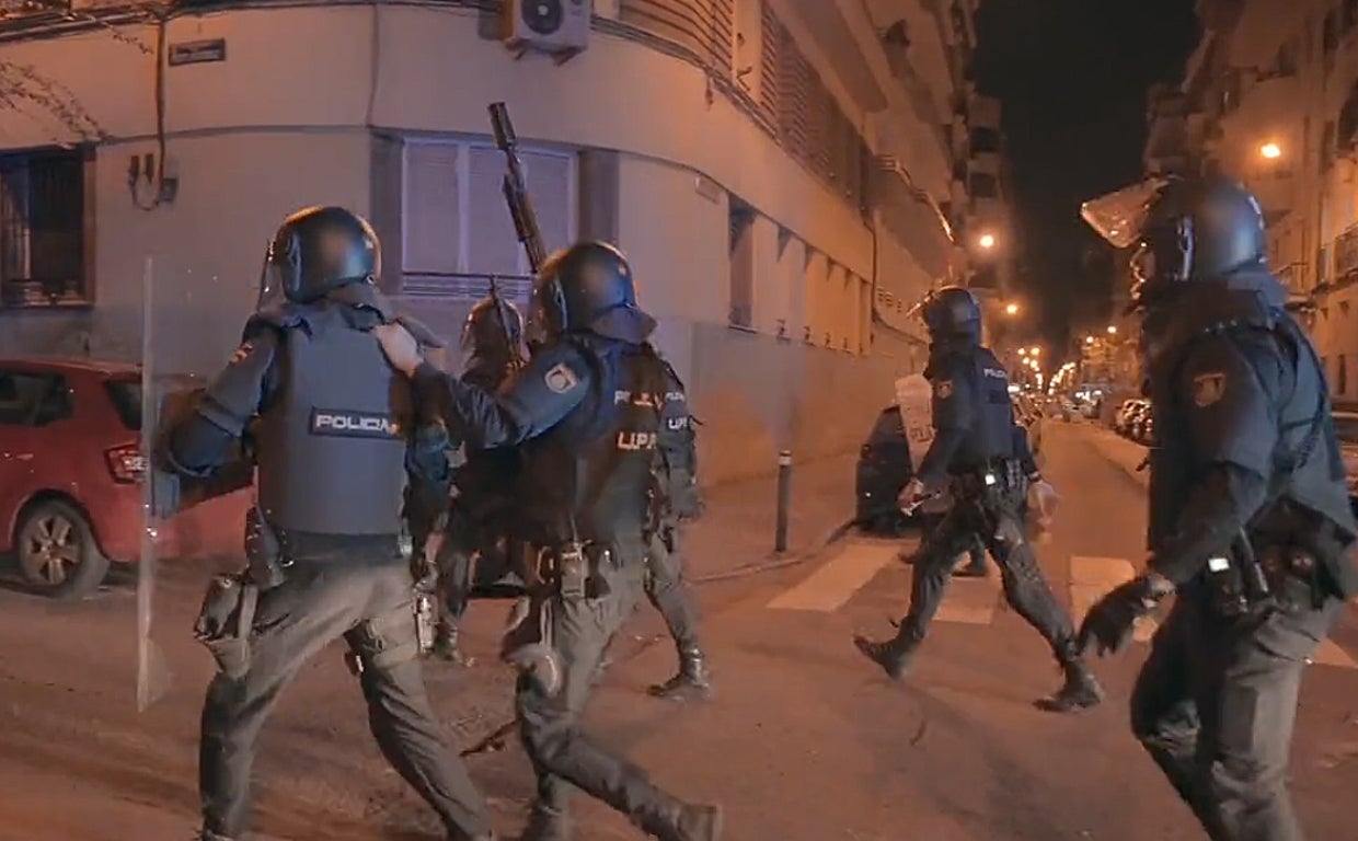 Agentes de las UPR, en octubre pasado, en la zona de Argüelles