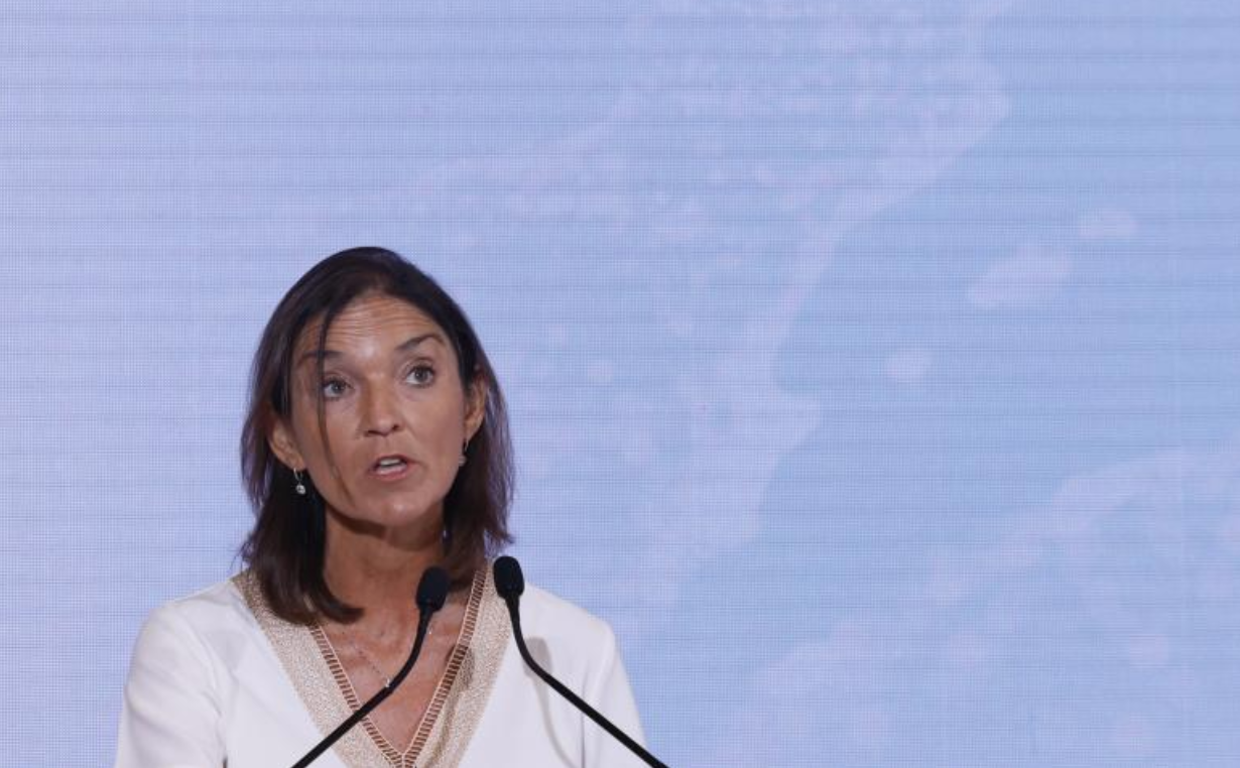 La ministra de Turismo, Reyes Maroto, en el VII Foro de la Energía celebrado en Madrid