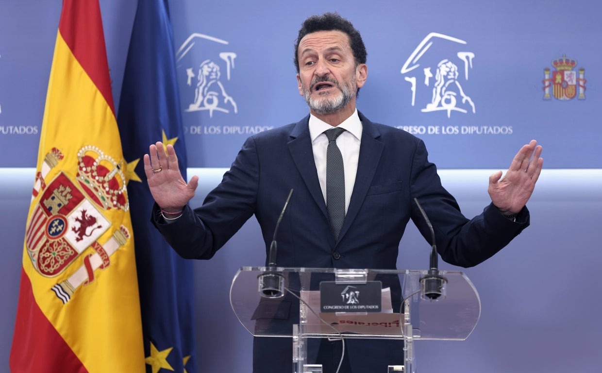 El portavoz de Cs, Edmundo Bal, la semana pasada, en la sala de prensa del Congreso