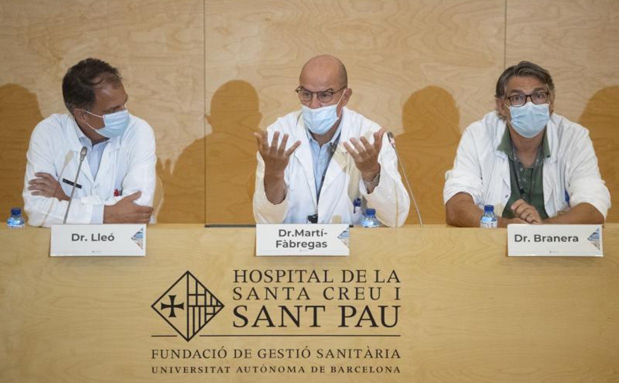 Equipo médico de Sant Pau, que está siguiendo la evolución de Pujol