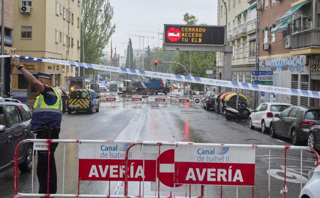 Cortados los accesos a la glorieta Marqués de Vadillo y al túnel de la M-30