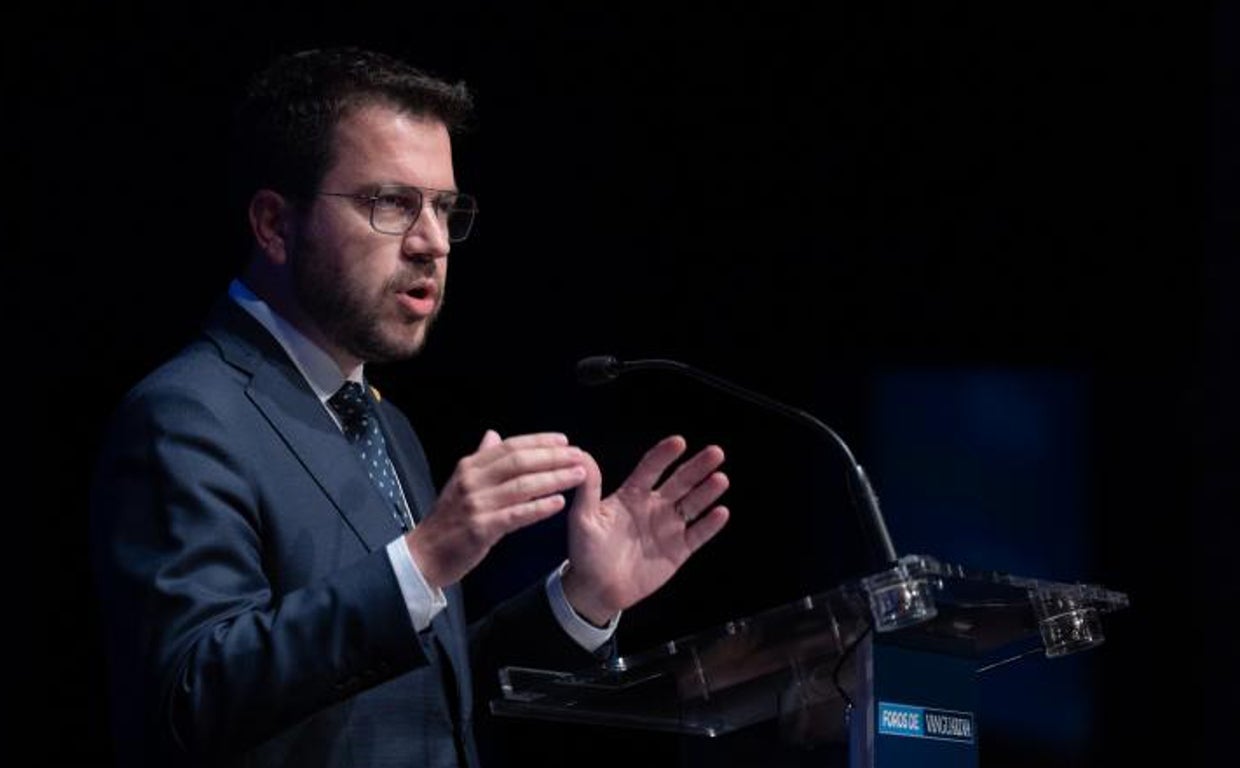 Aragonès, durante un acto esta semana