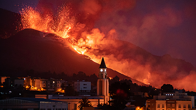 El volcán sobre el Valle