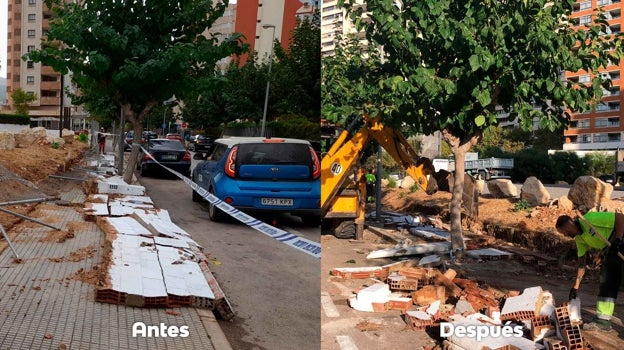 Los daños se han extendido a algunas calles de la ciudad, además de en la playa