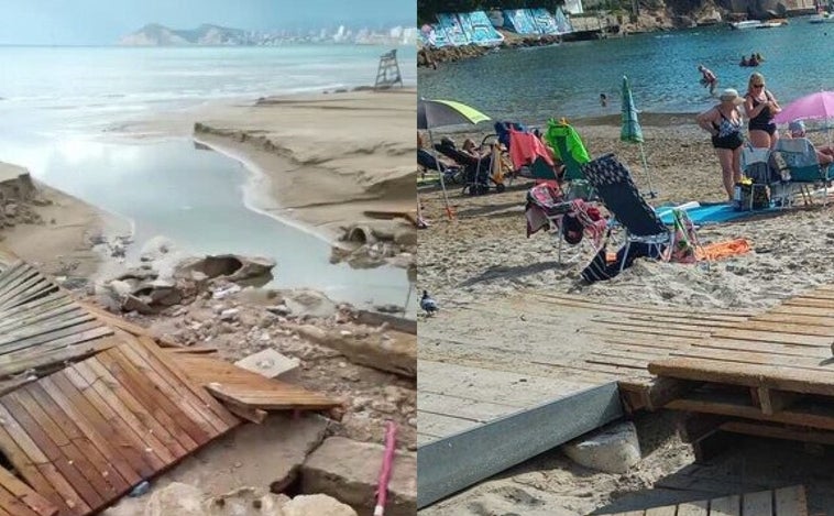 Benidorm recupera sus playas tras el destrozo del temporal: «Los británicos siguen viniendo»