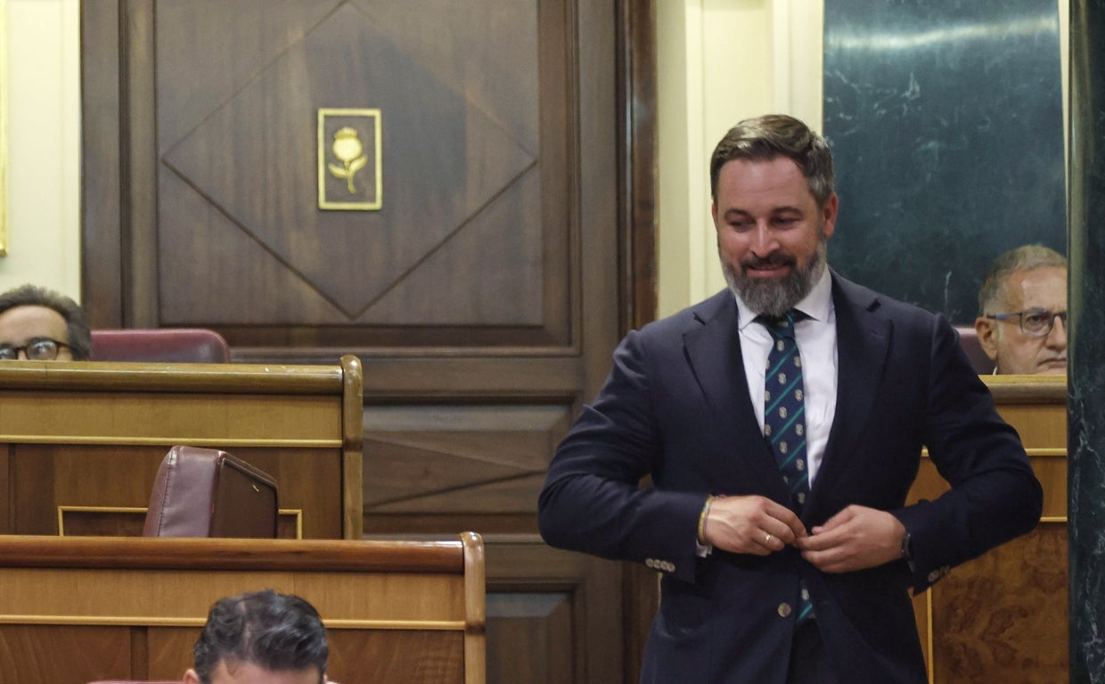 El presidente de Vox, Santiago Abascal, la semana pasada en el Congreso