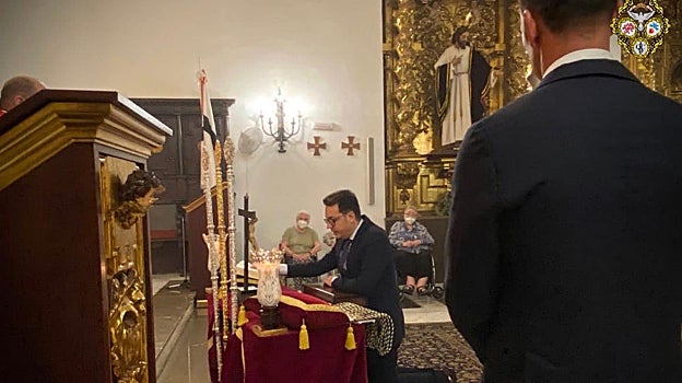 Jesús Campos, durante la jura de su cargo como hermano mayor