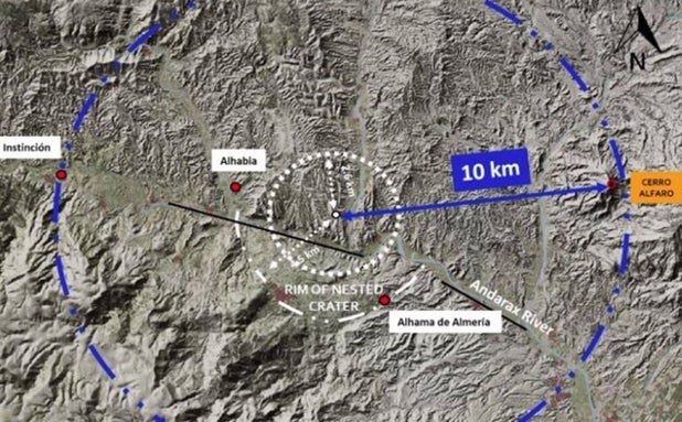 Científicos localizan en Almería signos del primer cráter de impacto identificado en España