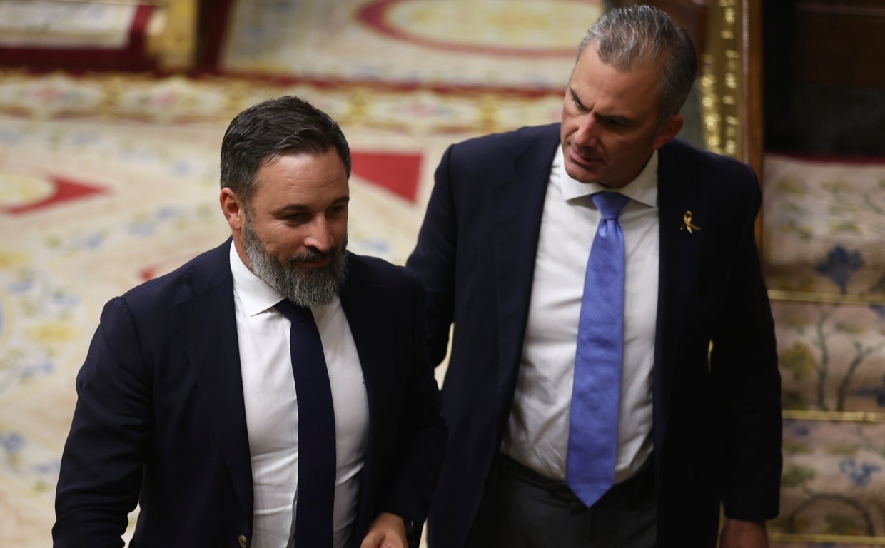 Santiago Abascal y Javier Ortega Smith, la semana pasada en el Congreso