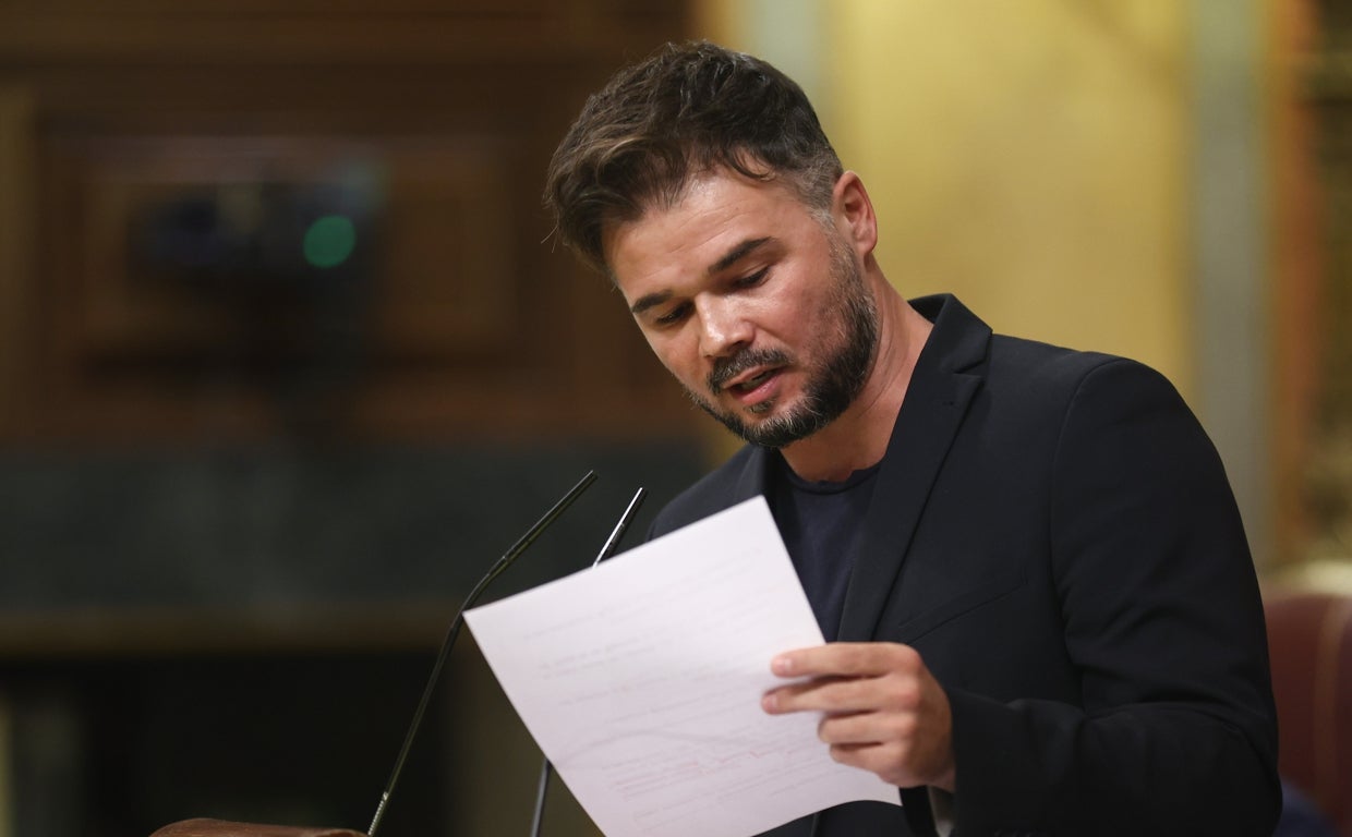 Gabriel Rufián, durante su discurso