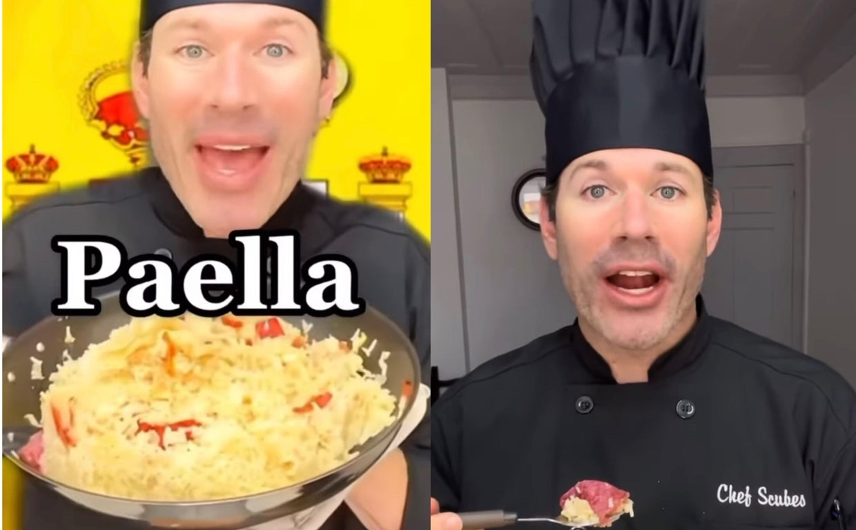 Imagen de la paella cocinada por el tiktoker Steve Shainman