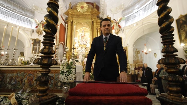 José María Bellido, en la entrega del bastón de mando a San Rafael como alcalde perpetuo