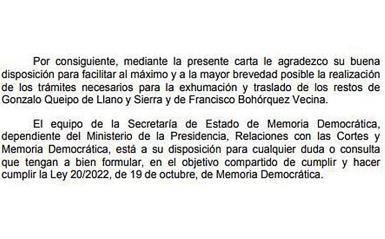 Imagen - La carta remitida por el Gobierno a la Hermandad de la Macarena