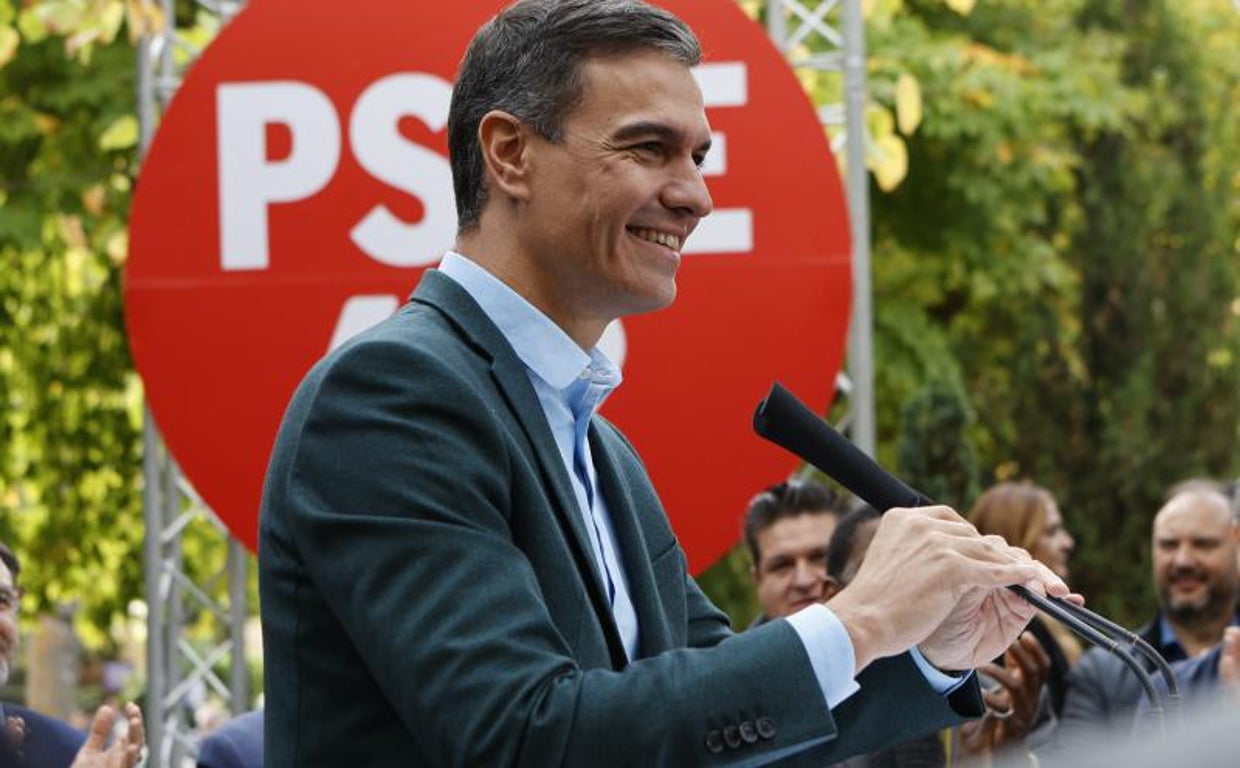 El presidente del Gobierno, Pedro Sánchez, durante un acto del PSOE en Soria