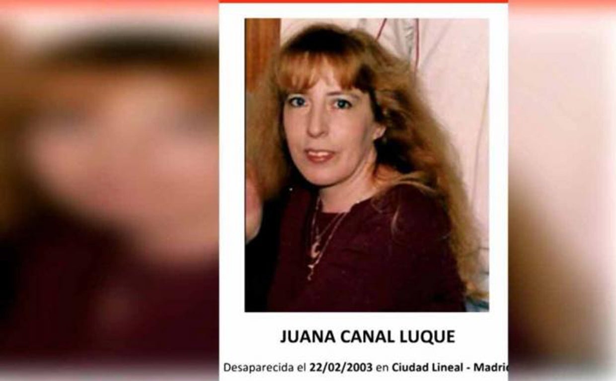 Juana Canal, en el cartel de su desaparición.