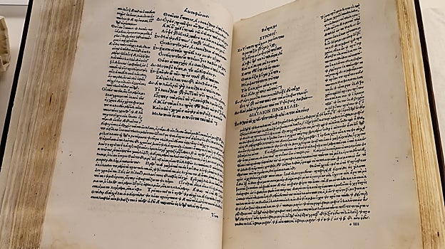 Uno de los ejemplares de la muestra en la Catedral