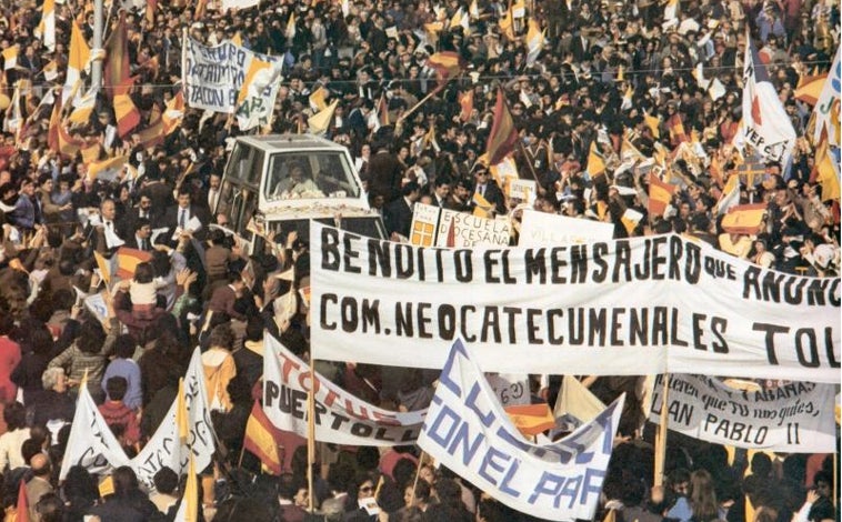 Imagen principal - Toledo recuerda los 40 años de la apoteósica visita de Juan Pablo II