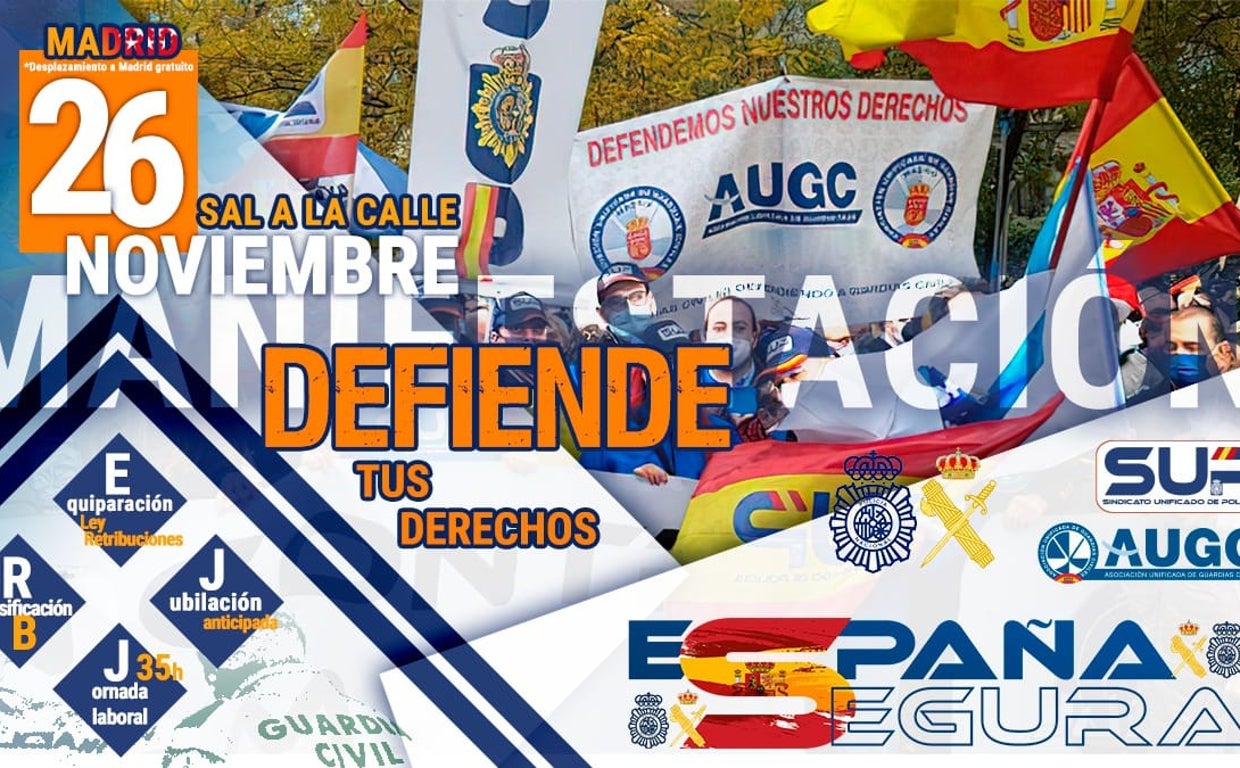 Cartel de convocatoria de la manifestación del 26 de noviembre