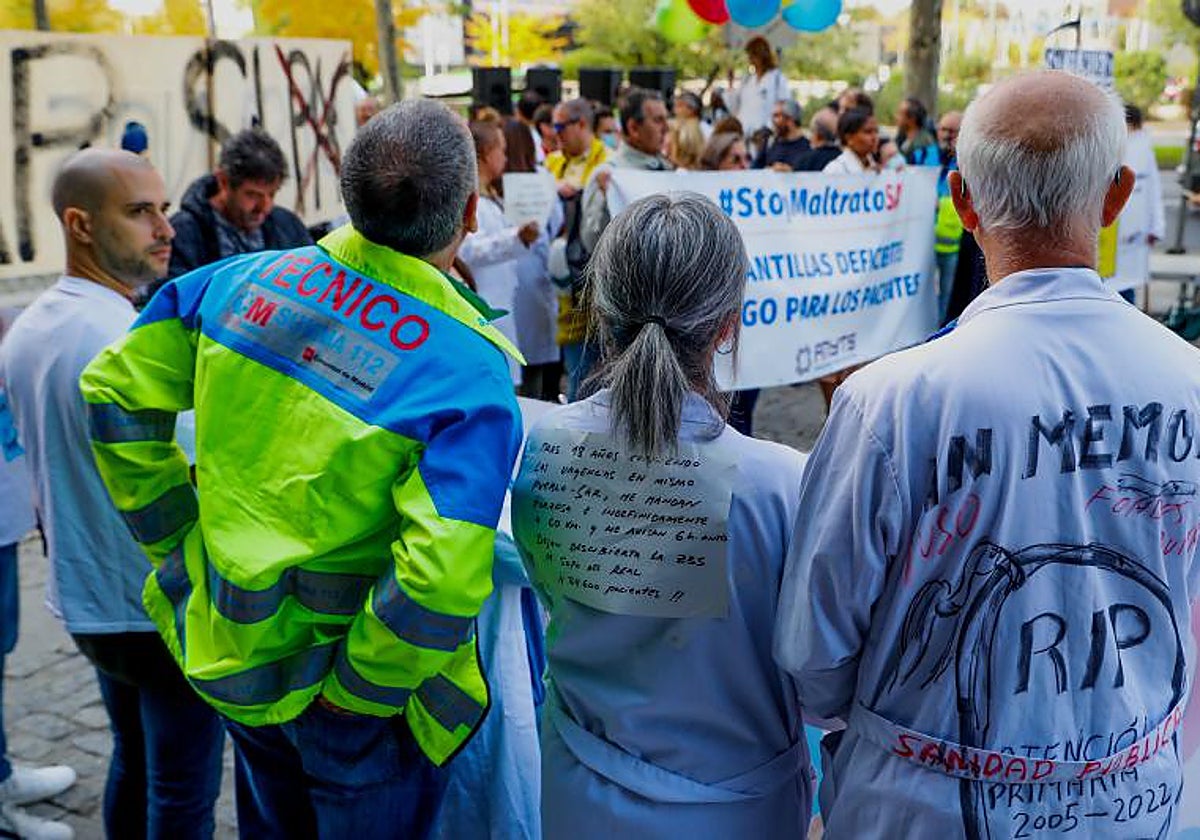 Protesta de sanitarios en la Comunidad de Madrid