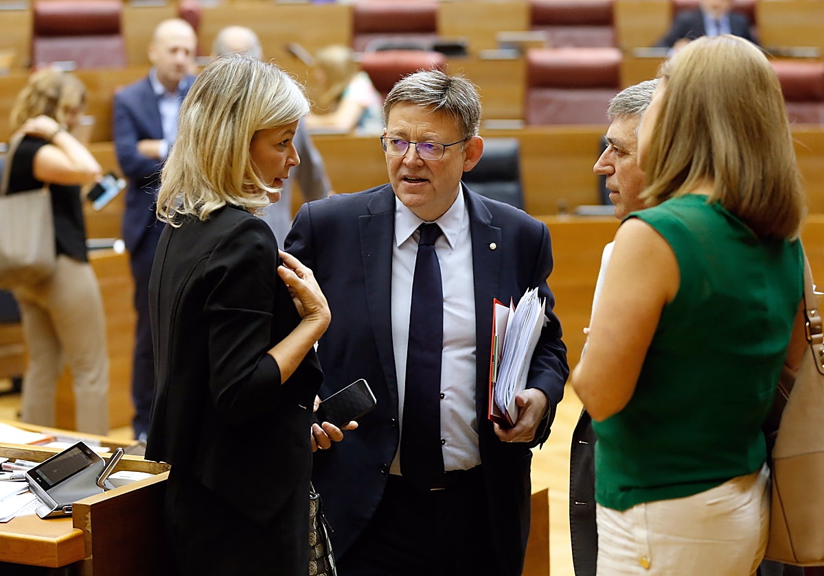 Imagen de archivo del presidente de la Generalitat Valenciana, Ximo Puig, y de la consellera de Justicia, Gabriela Bravo