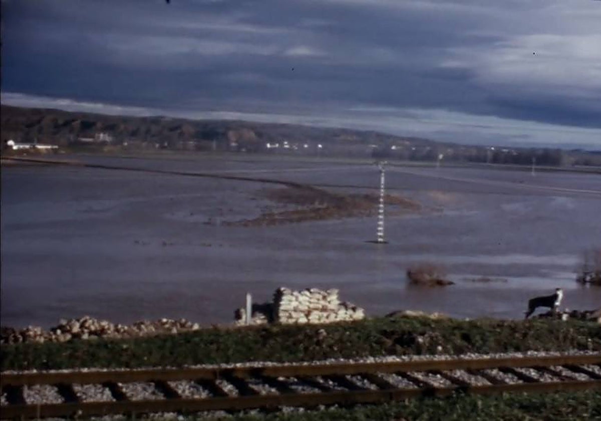 Momento de la crecida del río Tajo en 1969
