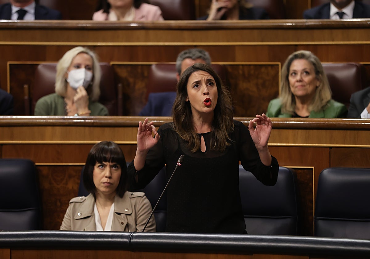 Irene Montero, durante el pleno de este miércoles